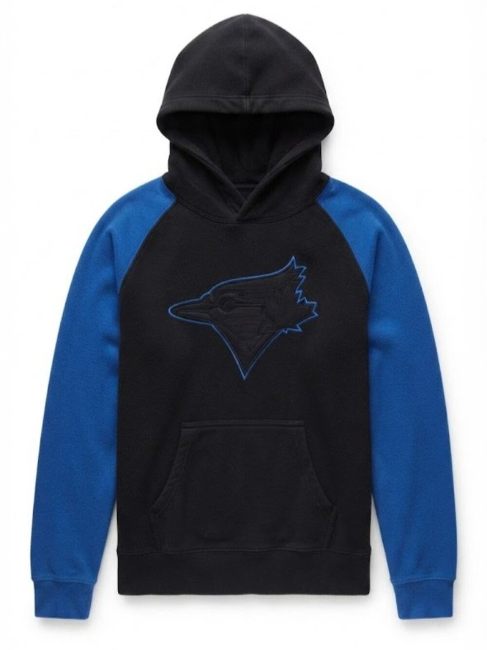 Black & Blue Hoodie Sweater with Embroidered Blue Jays Logo